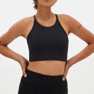 NWT Girlfriend Collective Black Colette Halter Bra